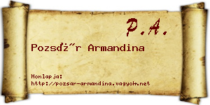 Pozsár Armandina névjegykártya